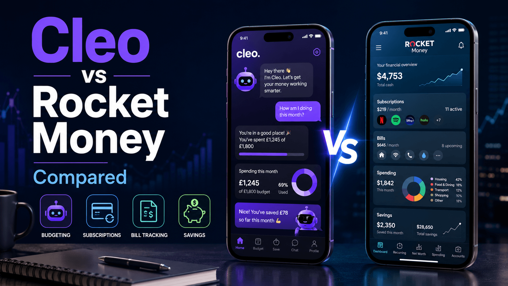 Cleo vs Rocket Money 2026: Compared Cleo vs Rocket Money 2026: Compared